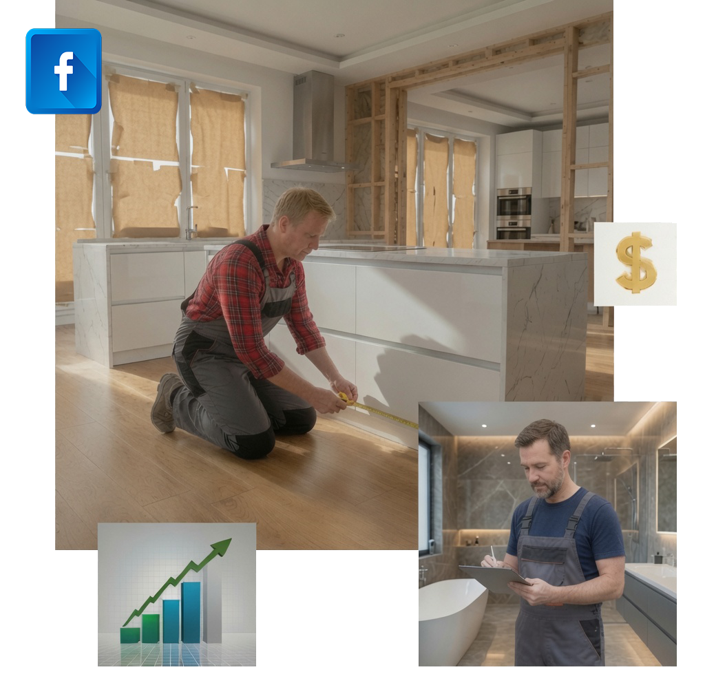 Remodeling contractor reviewing new estimate bookings generated by LeadsIRL